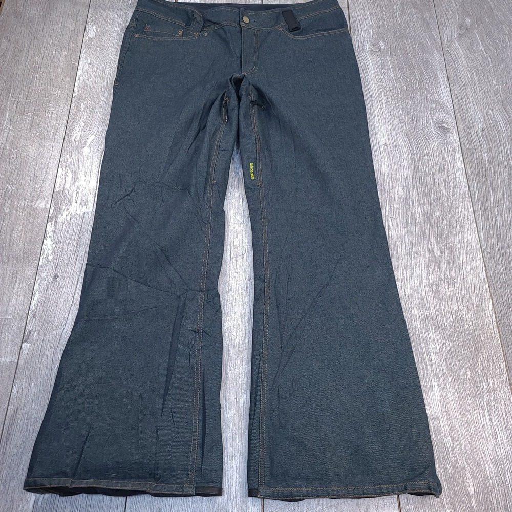 Holden Womens Lemmy Snowboar Pant Size Large Gray Denim 3 Layer Ski Vents